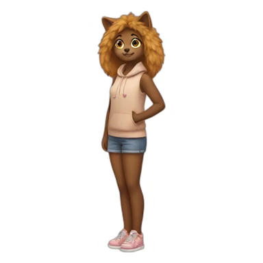 furry girl full body sticker