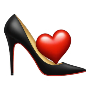 A red heart emoji pierced with a black high heel stiletto sticker