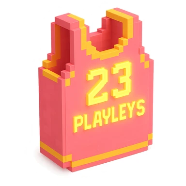 розовая баскетбольная майка со светящейся надписью "23 PLAVLEYS", no background sticker