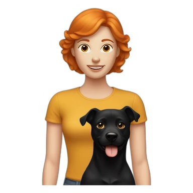 ginger-woman-with-black-dog sticker