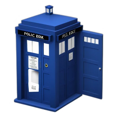 Tardis with text police box sticker