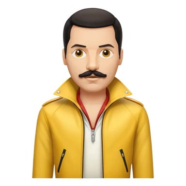 Freddie Mercury with mustache and yellow jacket sticker