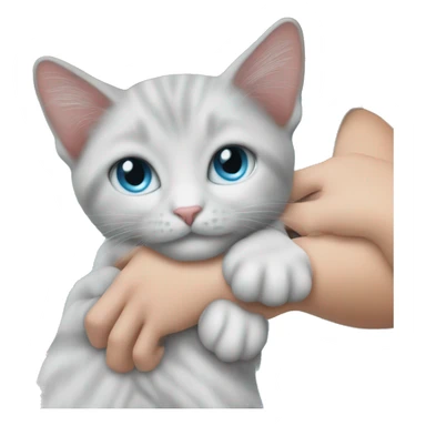 2 cats in the hands of a light blue-eyed girl  sticker
