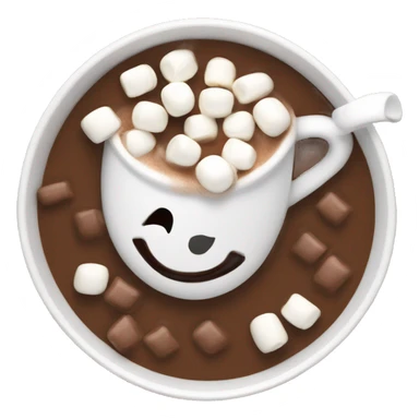 hot chocolate with marshmallows in white mug sticker