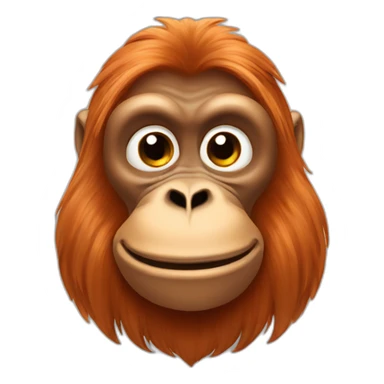 light orange orangutan smirking sticker