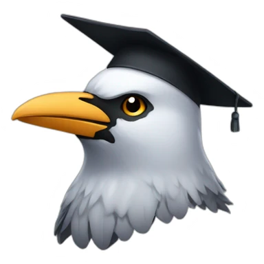 Crow with alumni hat sticker