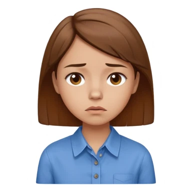 girl in a blue button-up shirt looking disbeleiving sticker