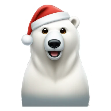 Polar bear with a santa hat sticker