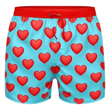 A 3D emoji of men’s boxer shorts in Apple style, decorated with bright red heart patterns. The shorts are simple with no drawstring, only an elastic waistband. Playful and fun design, glossy and smooth texture. Clean Apple-style rendering, isolated on white background.








 sticker