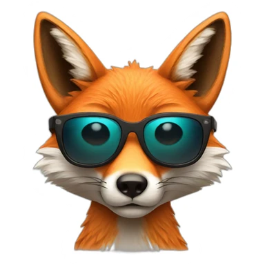 fox with sunglasses sticker