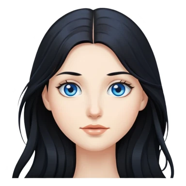Posing long black hair blue eyes beautiful  sticker