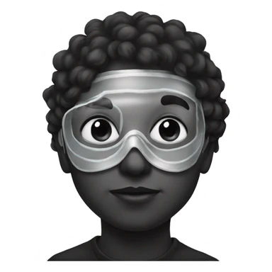 monochrome portrait of a boy with sky mask  sticker