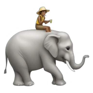un chat sur un éléphant sticker