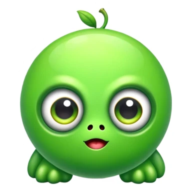 2 зеленых круглых монстрика  sticker