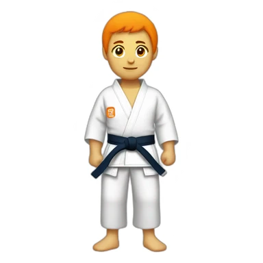 a judoka with an orange belt sticker