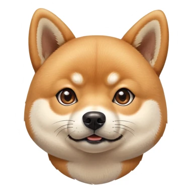 cute Shiba Inu dog confused with a playful, side-eye expression and a tilted head. The dog has light brown fur, big round eyes, and a soft smirk sticker
