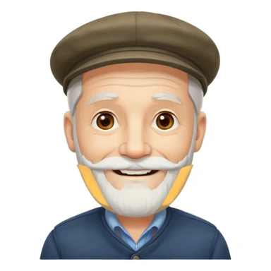 Old man white beard wearing a flat cap sticker