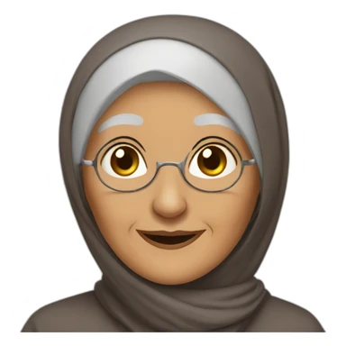 very old woman hijab sticker