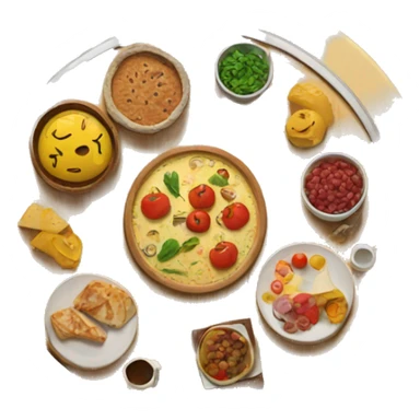 Lazy Susan with food on it sticker