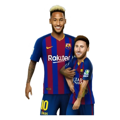 neymar carry messi sticker