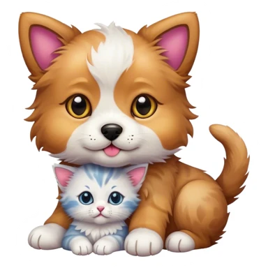 Puppy and kitten mix sticker