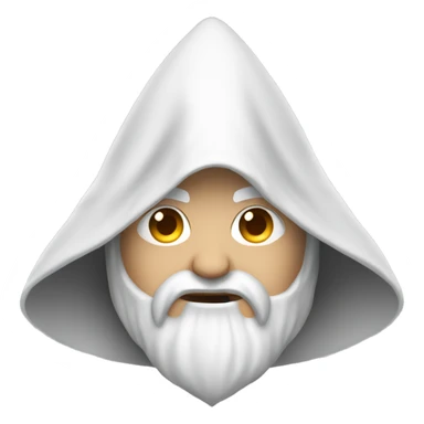 White wizard in pointed hood, cover face sticker