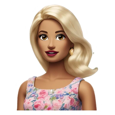 US president jasmine ken in Barbie style, oil paint, mysterious eyes, intricate lips, masterpiece portrait, odd perspective, beautiful, desirable, logical, midsommar, ikea sticker