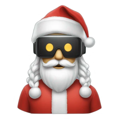 santa wearing vr headset sticker