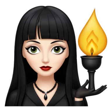 morticia addams com franja sticker