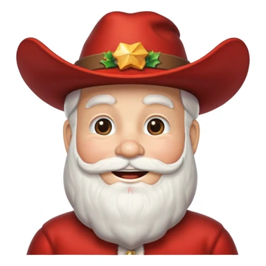 santa with a cowboy hat sticker