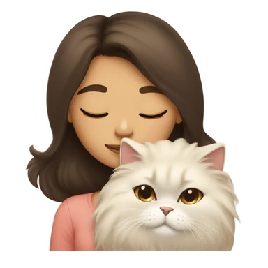 brunette tan girl sleeping with her himalayan cat  sticker