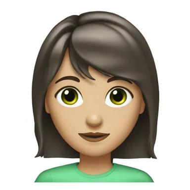 brunette with green eyes and bangs sticker