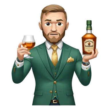 Conor mcreggor in the octagon with whiskey sticker