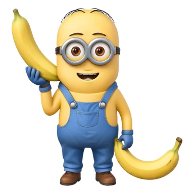 Minion that’s holding a twisted banana sticker