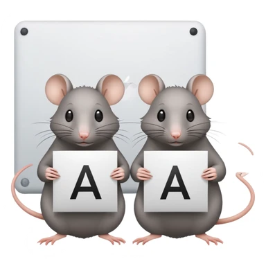 Two rats with letters “не нам судить” sticker