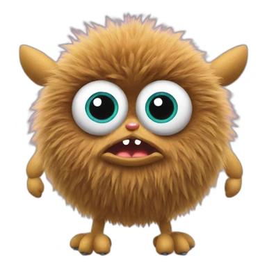 A furby with 8 spider legs sticker