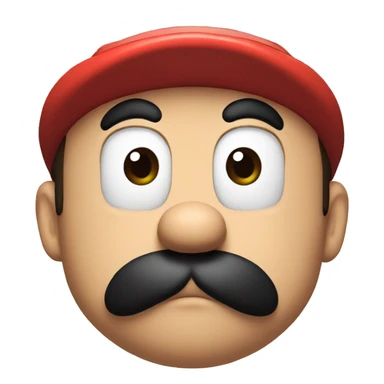  sad mario face red sticker