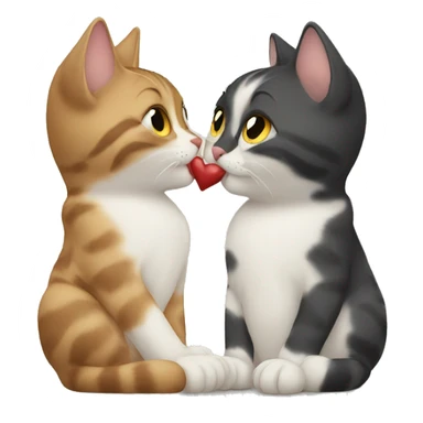cats kissing  sticker