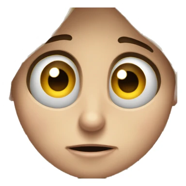 Emoji with big eyes seems interested in something  sticker