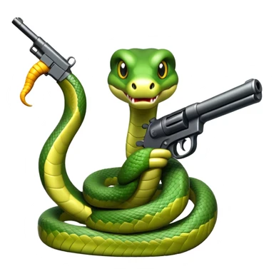 Snake with a gun sticker