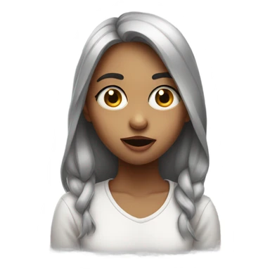 girl with eyes crossed looking up and tounge out  sticker