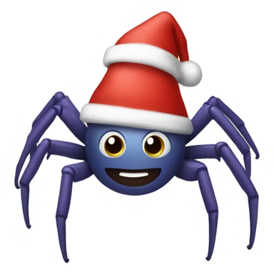 Spider in Christmas hat sticker