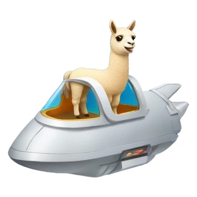 llama in spaceship sticker