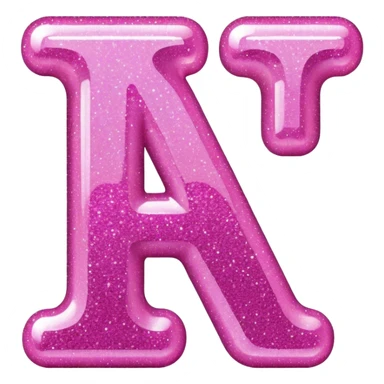 the letter I in pink glitter bubble letters sticker