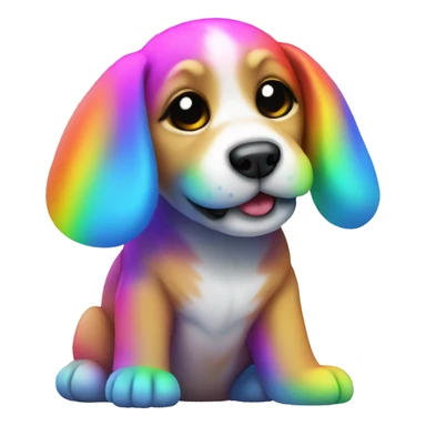 neon rainbow puppy sticker