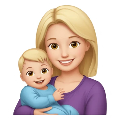 single mother with a baby sticker