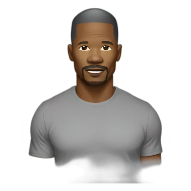 Jamie Foxx wearing t-shirt sticker