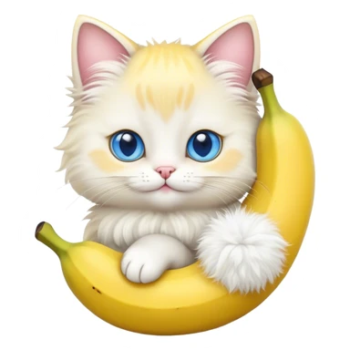 banana holding cute cat sticker