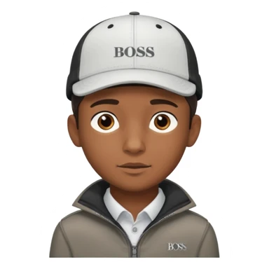 Haz un Niño moreno con una gorra Hugo boss sticker