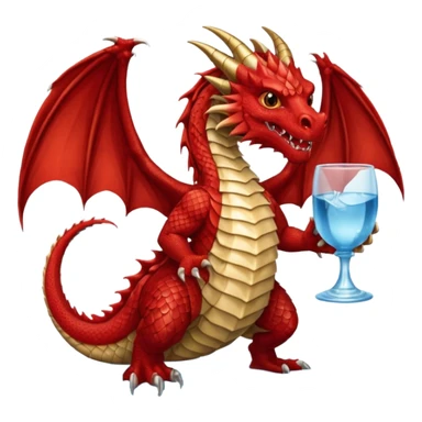 red dragon holding a drink sticker